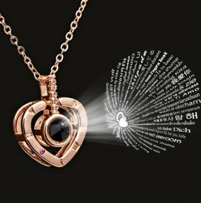 ⛓️COLLAR CORAZÓN PROYECTA TE AMO EN 100 IDIOMAS ❤️ ENVIO GRATIS