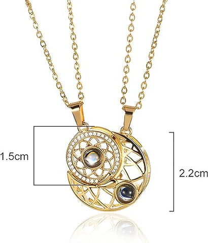 ⛓️COLLAR SOL Y LUNA  PROYECTA TE AMO EN 100 IDIOMAS ♥️ | ENVÍO GRATIS