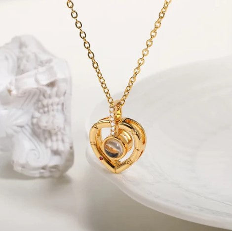 ⛓️COLLAR CORAZÓN PROYECTA TE AMO EN 100 IDIOMAS ❤️ ENVIO GRATIS