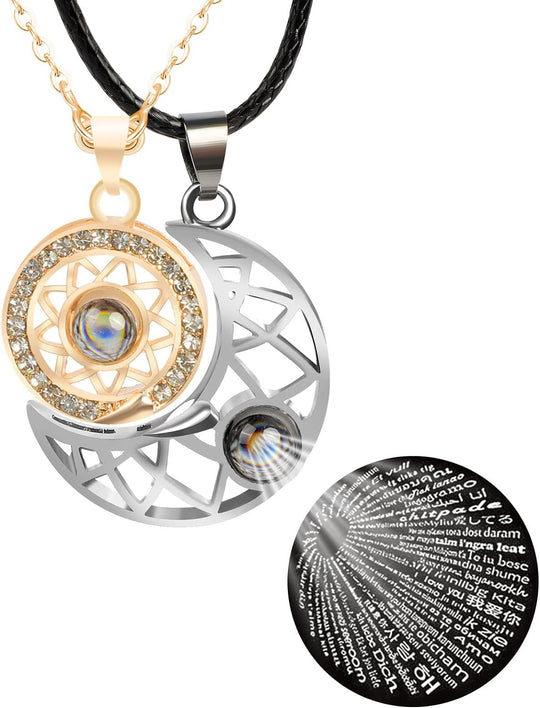 ⛓️COLLAR SOL Y LUNA  PROYECTA TE AMO EN 100 IDIOMAS ♥️ | ENVÍO GRATIS