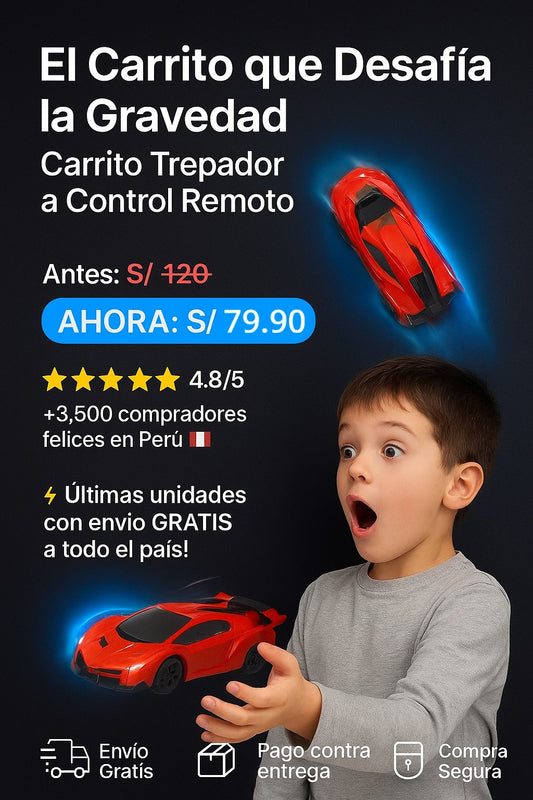 CARRITO TREPA PAREDES A CONTROL REMOTO