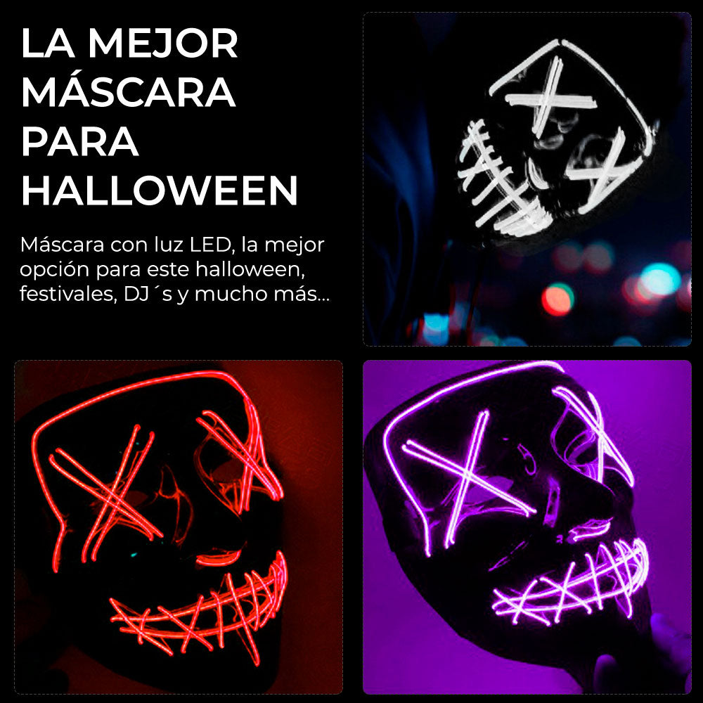 ☠️ MASCARA LED "LA PURGA" 🎃 | ENVÍO GRATIS