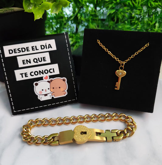 PACK LIBRITO + PULSERA Y COLLAR  "LLAVE DE MI CORAZÓN" ❤️🔑🔐 | ENVIO GRATIS