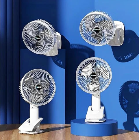 VENTILADOR PORTÁTIL 360° RECARGABLE CON PORTACELULAR | ENVÍO GRATIS