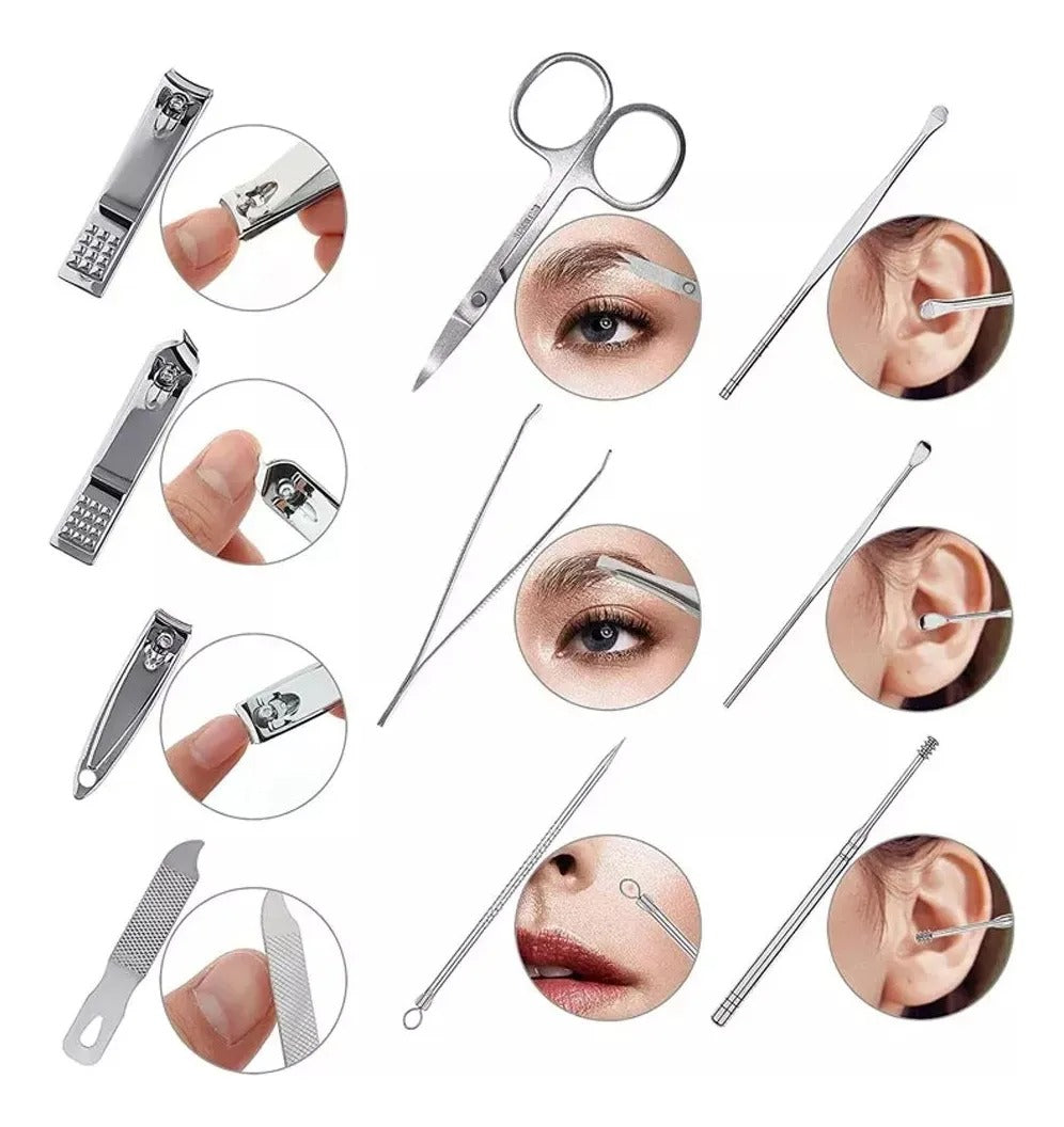 SET MANICURA + PEDICURA 19 PIEZAS ACERO INOXIDABLE | ENVÍO GRATIS