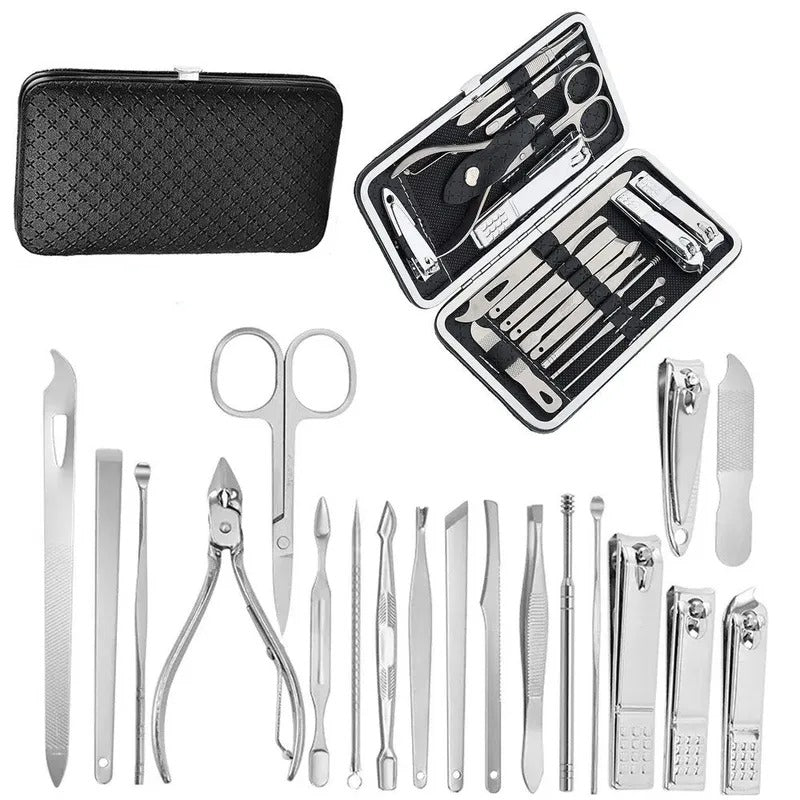 SET MANICURA + PEDICURA 19 PIEZAS ACERO INOXIDABLE | ENVÍO GRATIS