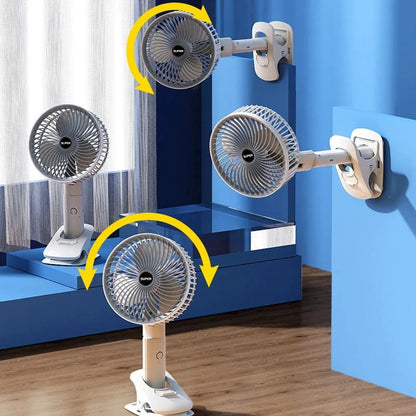 VENTILADOR PORTÁTIL 360° RECARGABLE CON PORTACELULAR | ENVÍO GRATIS